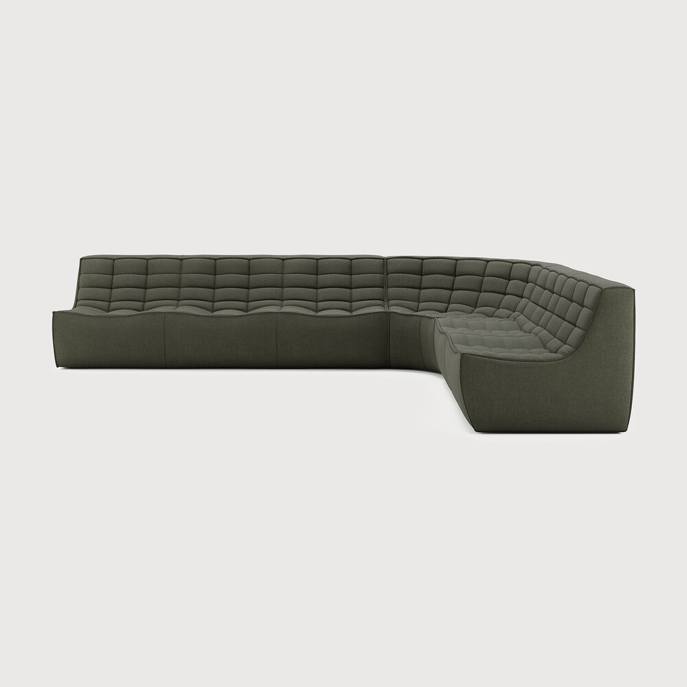 N701 Modular Sofa Set – Combination Lounger with 2 Seater, 90° Round Corner and 3 Seater - Sage InteriorsEthnicraftSofa