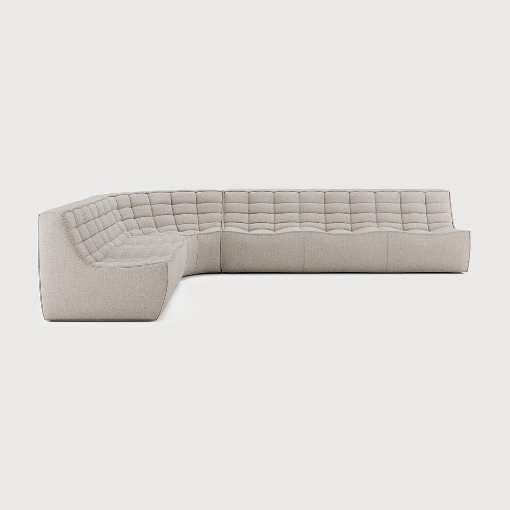 N701 Modular Sofa Set – Combination Lounger with 2 Seater, 90° Round Corner and 3 Seater - Sage InteriorsEthnicraftSofa
