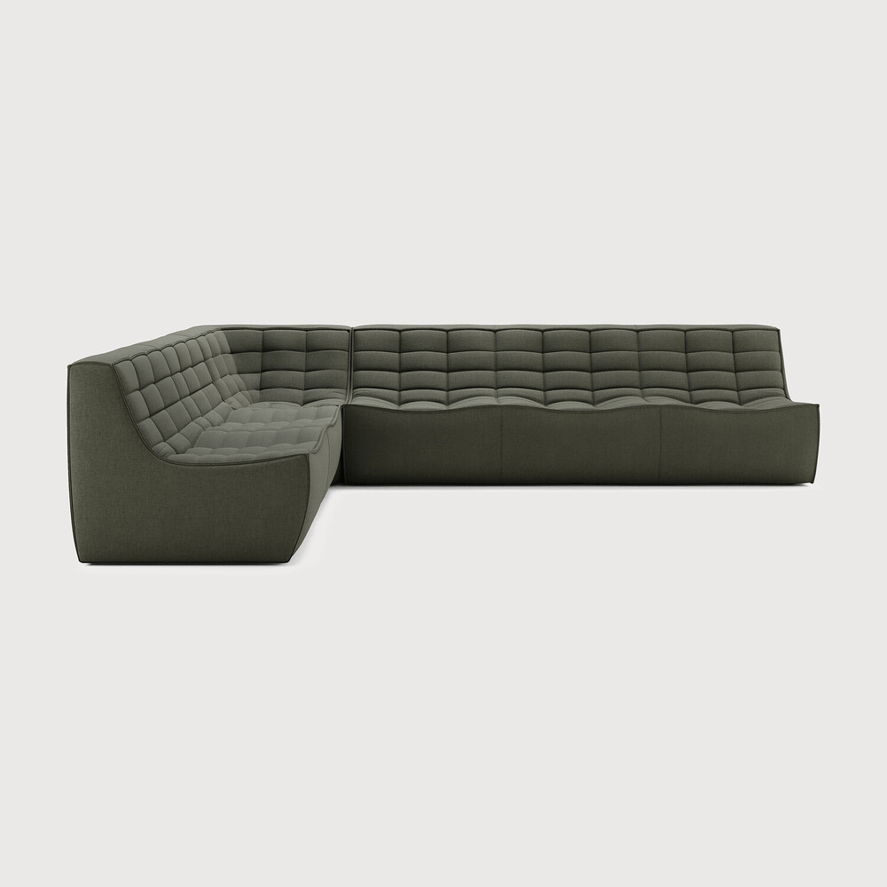 N701 Modular Sofa Set – Combination Lounger with 2 Seater, 90° Square Corner and 3 Seater - Sage InteriorsEthnicraftSofa