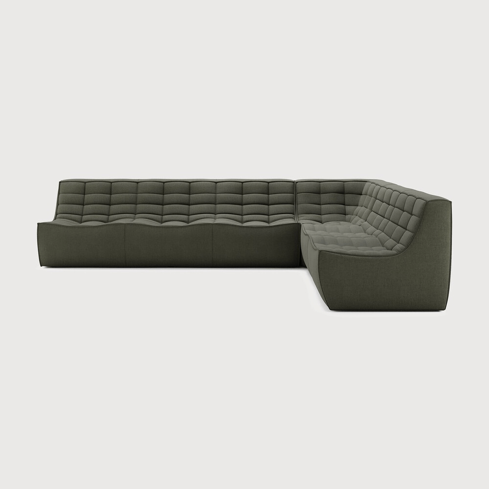 N701 Modular Sofa Set – Combination Lounger with 2 Seater, 90° Square Corner and 3 Seater - Sage InteriorsEthnicraftSofa