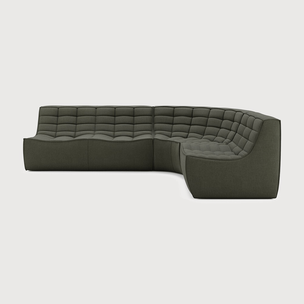 N701 Modular Sofa Set – Left/Right Lounger with 2 Seater, 90° Round Corner & 1 Seater - Sage InteriorsEthnicraftSofa