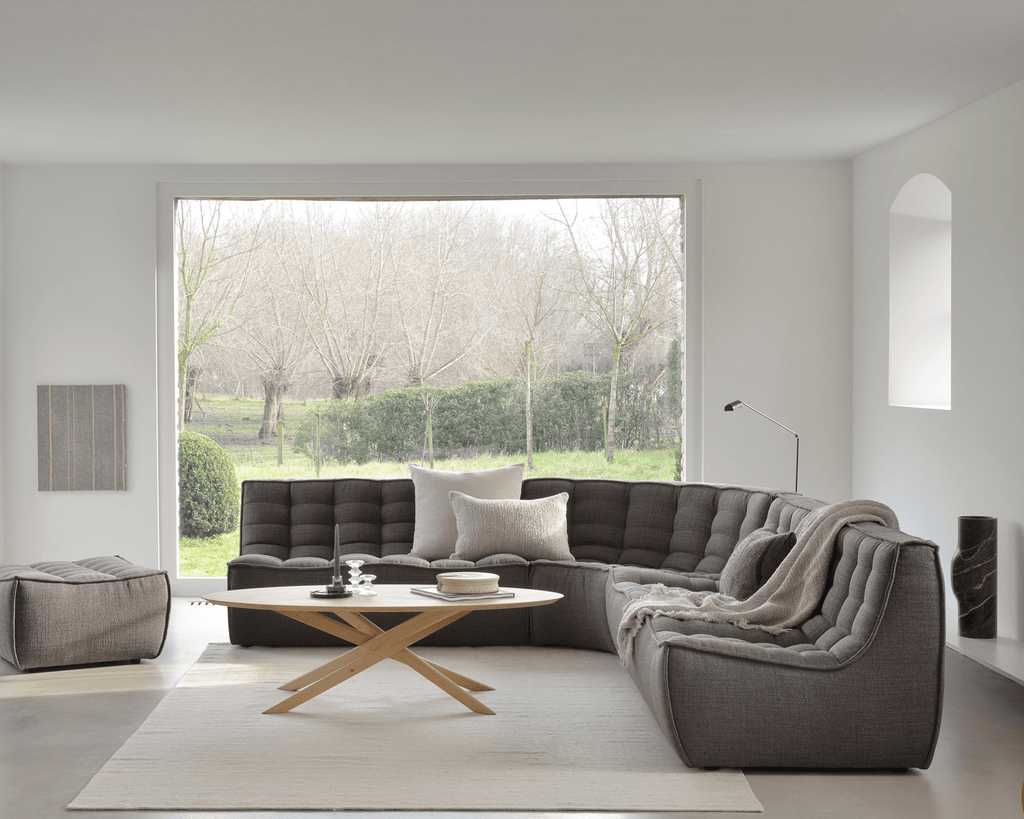 N701 Modular Sofa Set – Left/Right Lounger with 2 Seater, 90° Round Corner & 1 Seater - Sage InteriorsEthnicraftSofa