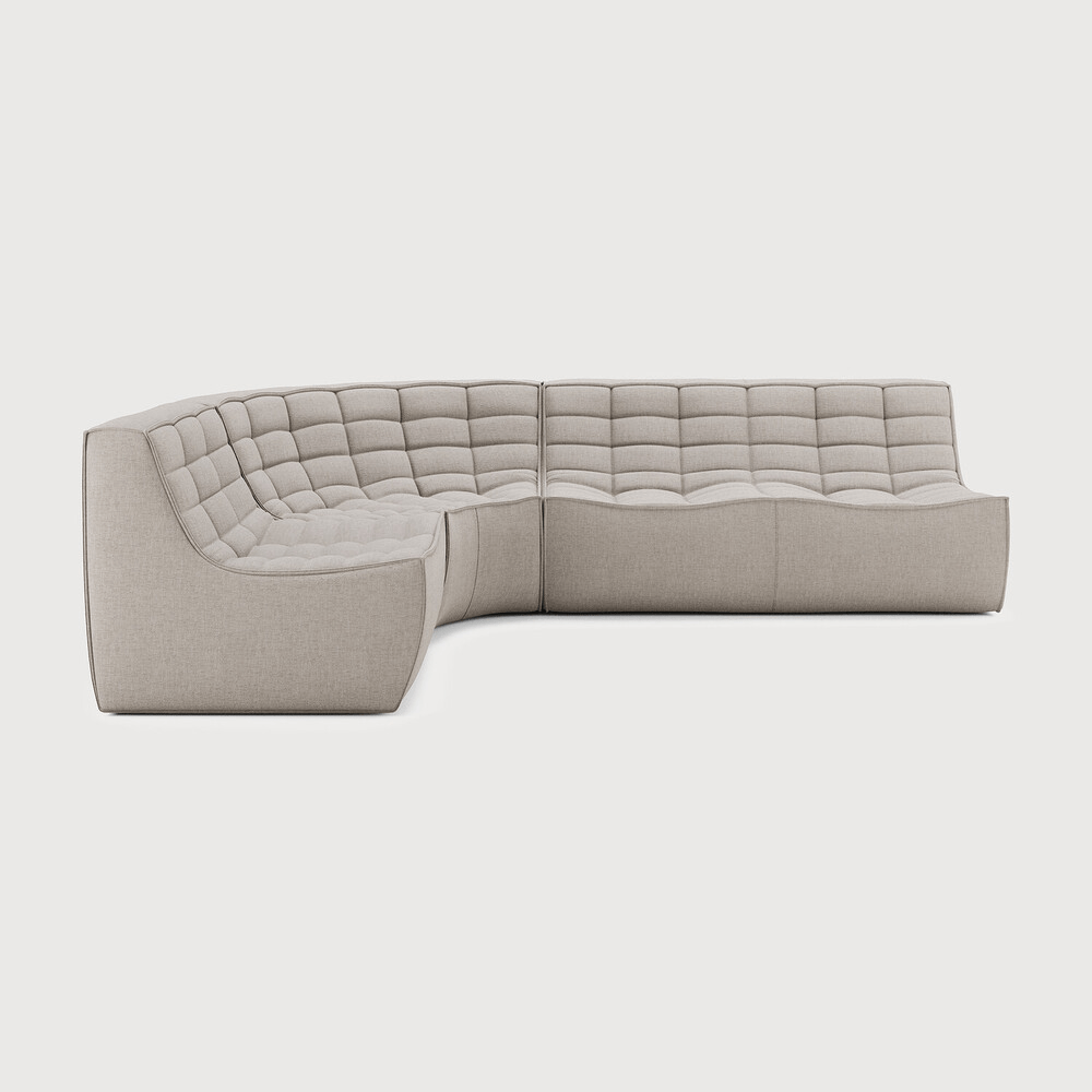 N701 Modular Sofa Set – Left/Right Lounger with 2 Seater, 90° Round Corner & 1 Seater - Sage InteriorsEthnicraftSofa