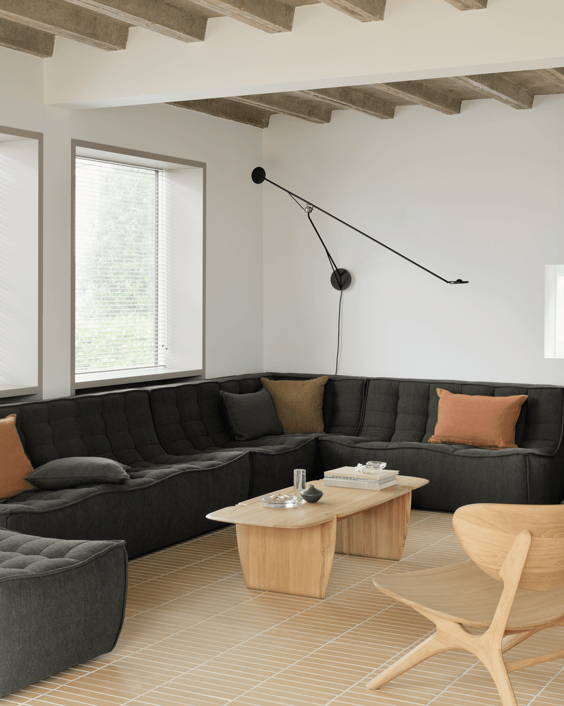 N701 Modular Sofa Set – Left/Right Lounger with 2 Seater, 90° Round Corner & 1 Seater - Sage InteriorsEthnicraftSofa