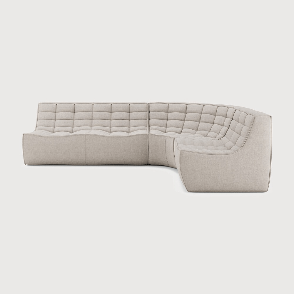 N701 Modular Sofa Set – Left/Right Lounger with 2 Seater, 90° Round Corner & 1 Seater - Sage InteriorsEthnicraftSofa