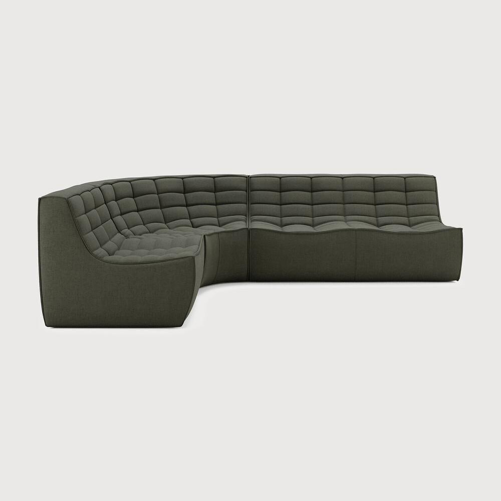 N701 Modular Sofa Set – Left/Right Lounger with 2 Seater, 90° Round Corner & 1 Seater - Sage InteriorsEthnicraftSofa