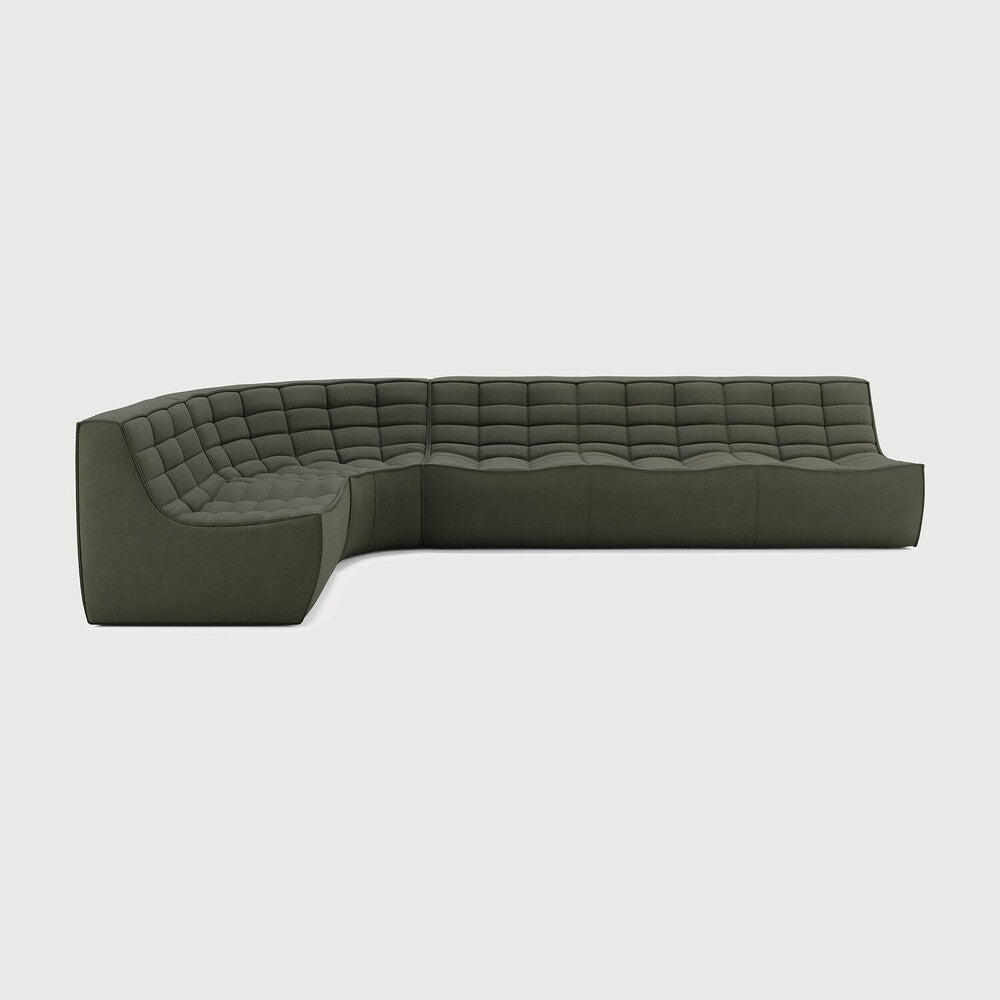 N701 Modular Sofa Set Lounger 3 - Seater with Round Corner - Sage InteriorsEthnicraftSofa