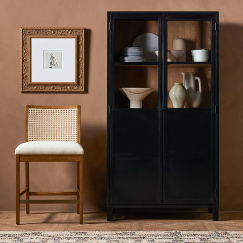 Natural Cane Armless Dining Stool - Sage InteriorsFHDining Stool