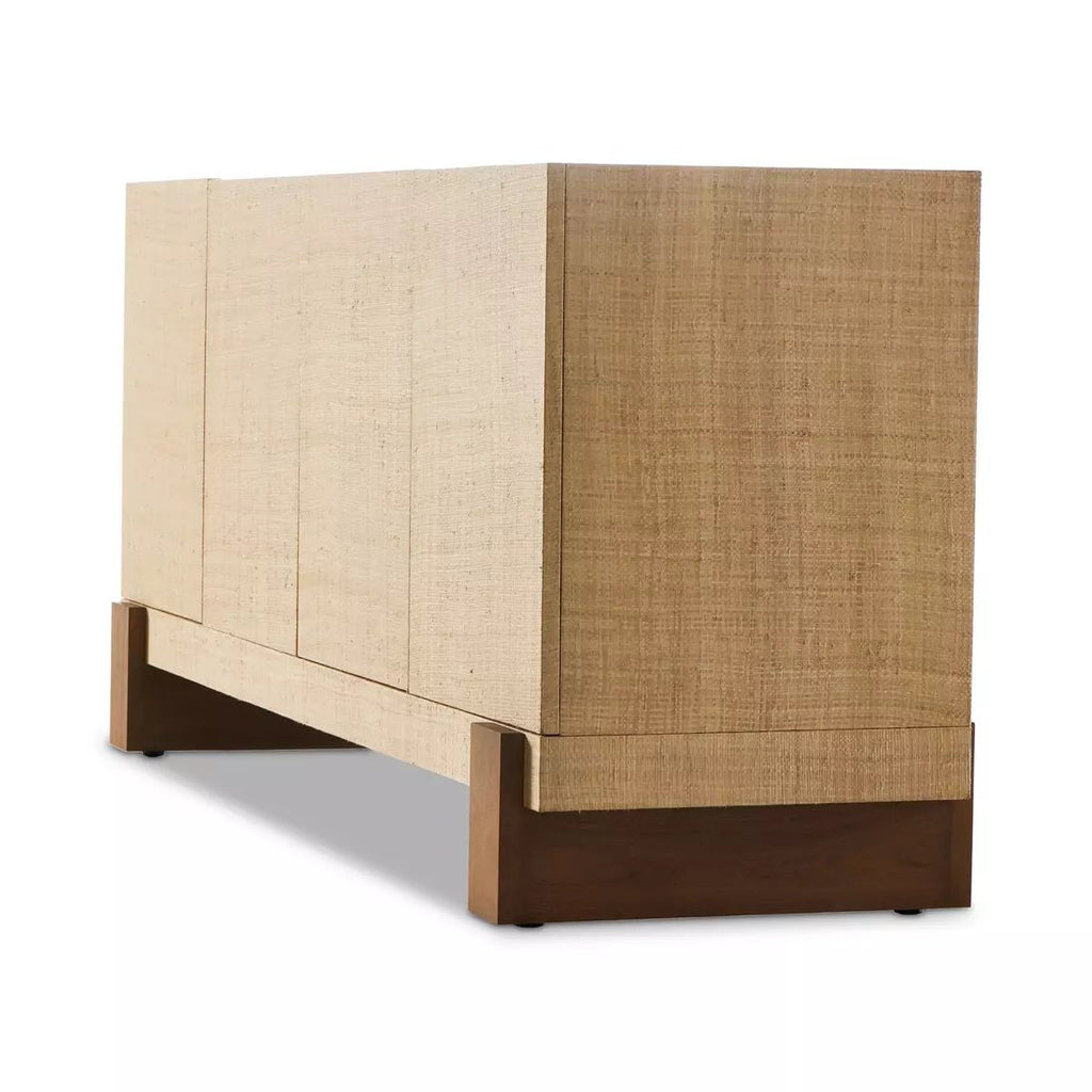 Natural Raffia Hatch Sideboard - 84" - Sage InteriorsFour HandsMedia Stand