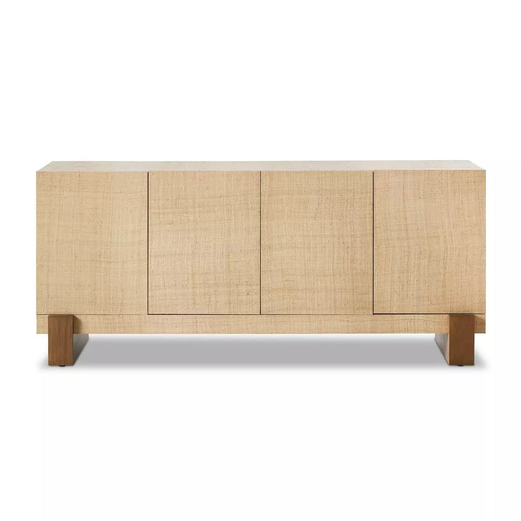 Natural Raffia Hatch Sideboard - 84" - Sage InteriorsFour HandsMedia Stand