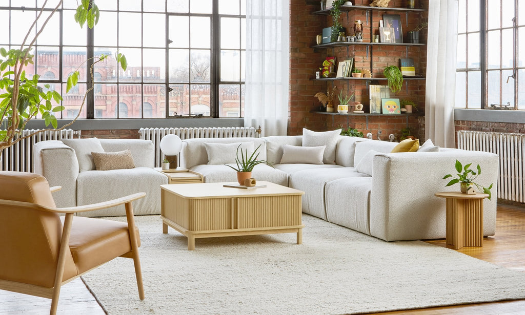 Nest Modular 5 - PC Corner Sectional – Scandinavian Bouclé Modular Sofa - Sage InteriorsSage InteriorsSectional Sofa Units