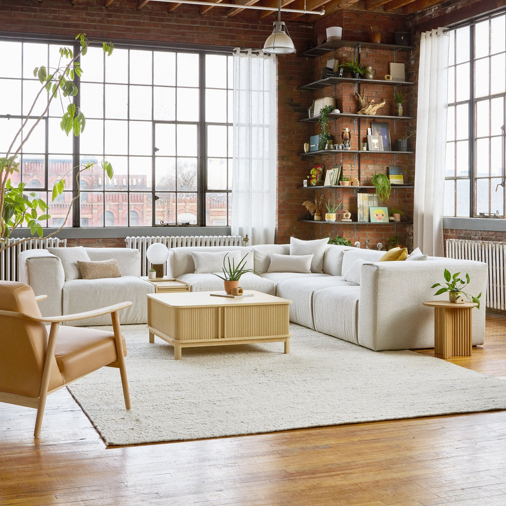 Nest Modular 5 - PC Corner Sectional – Scandinavian Bouclé Modular Sofa - Sage InteriorsSage InteriorsSectional Sofa Units