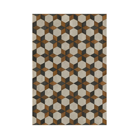Neutron Star Vintage Vinyl Floorcloth - Sage InteriorsSpicher and Co