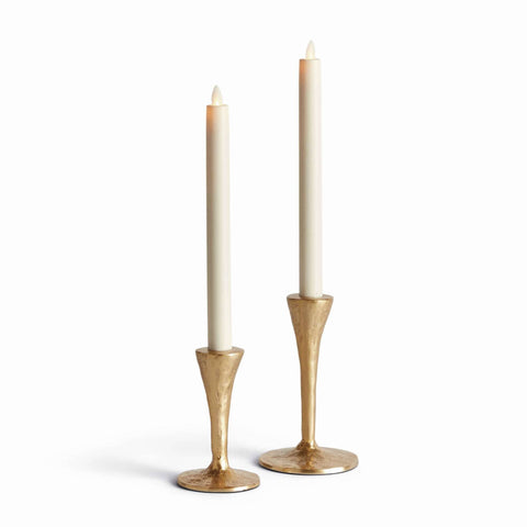 Noah Taper Holders, Set of 2 - Gold, Cast Aluminum Design - Sage InteriorsNapa Home & Garden