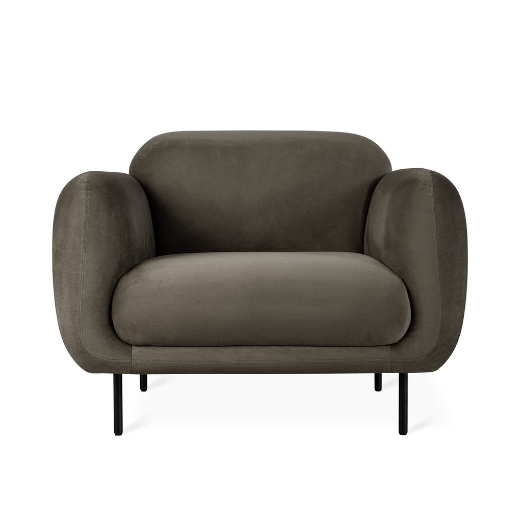 Nord Chair – Retro Curved Accent Chair with Steel Legs - Sage InteriorsSage InteriorsChair