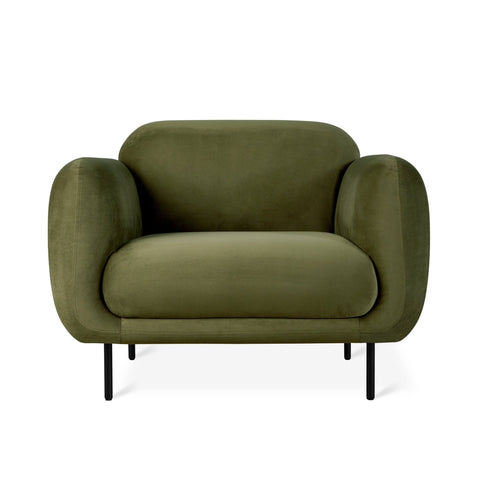 Nord Chair – Retro Curved Accent Chair with Steel Legs - Sage InteriorsSage InteriorsChair