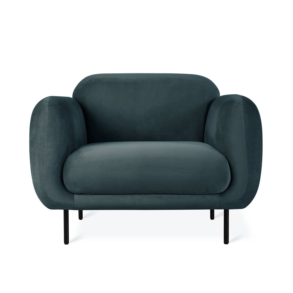 Nord Chair – Retro Curved Accent Chair with Steel Legs - Sage InteriorsSage InteriorsChair