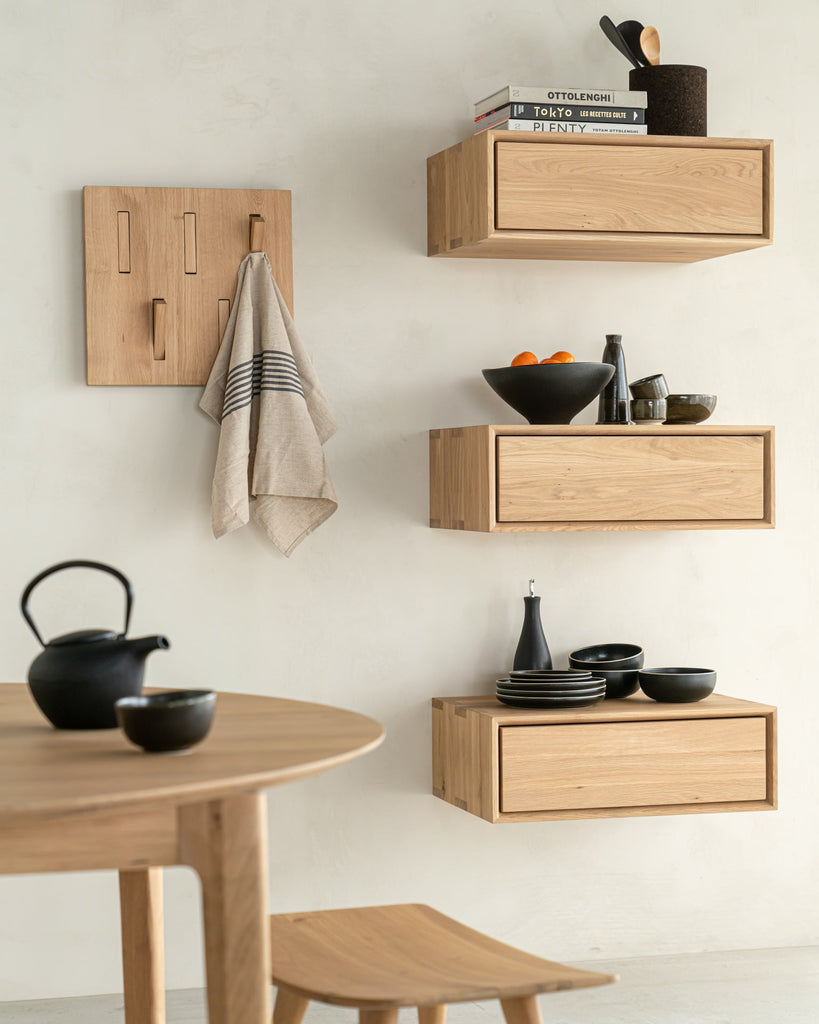 Nordic II Hanging Bedside Table – Floating Wood Nightstand | Sage Interiors - Sage InteriorsEthnicraftnight stand