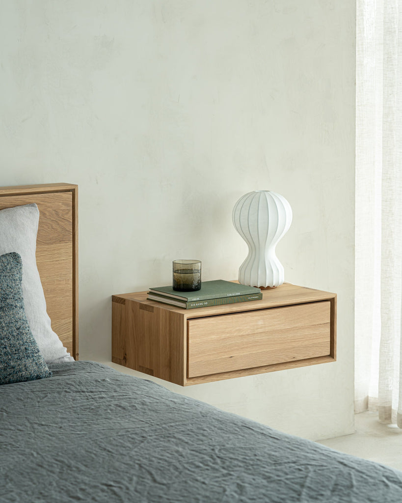 Nordic II Hanging Bedside Table – Floating Wood Nightstand | Sage Interiors - Sage InteriorsEthnicraftnight stand