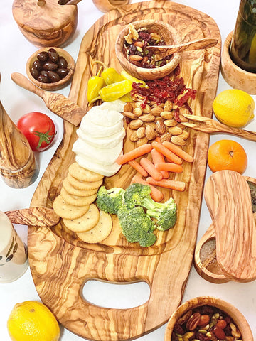 Olive Wood Charcuterie Board - Includes Juice Well: 20" - 22" - Sage InteriorsNatural OliveWood