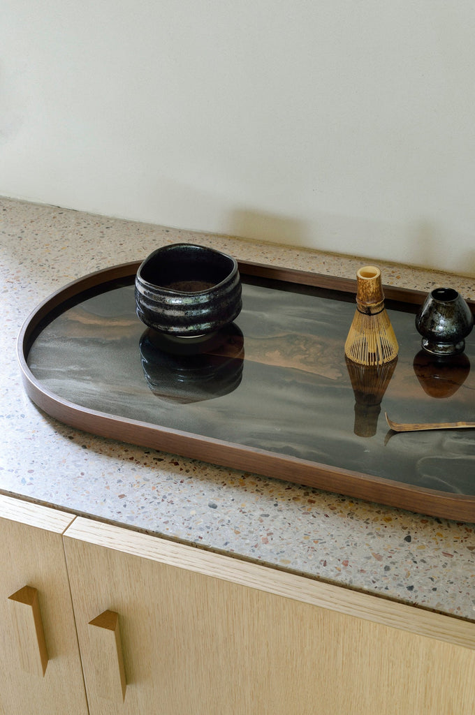 Organic Glass Tray in Bronze Finish Sage Interiors - Sage InteriorsEthnicrafttray