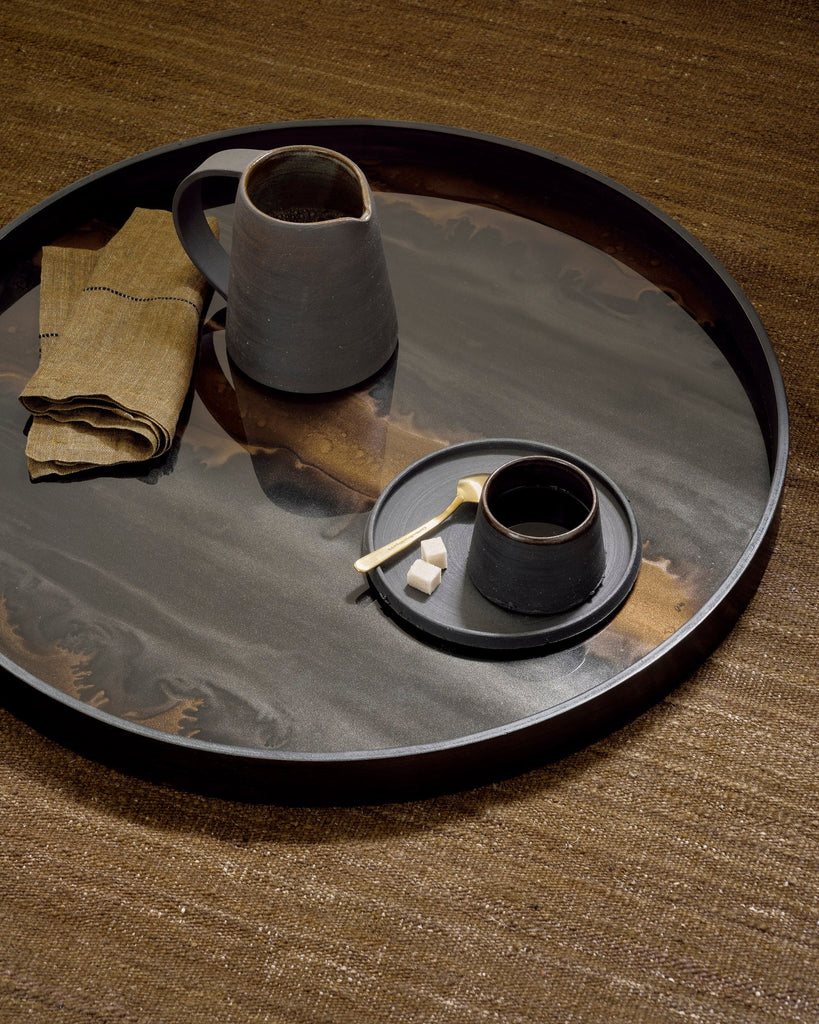 Organic Glass Tray in Bronze Finish Sage Interiors - Sage InteriorsEthnicrafttray