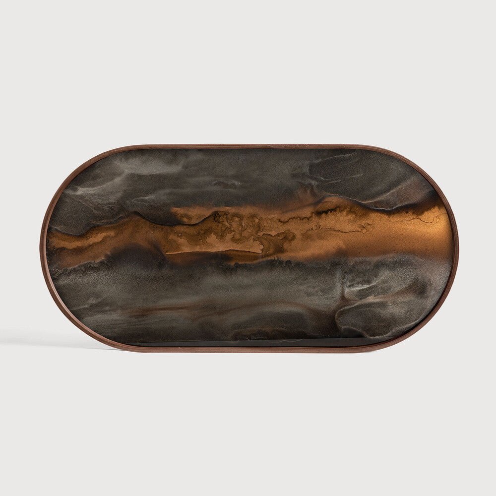 Organic Glass Tray in Bronze Finish Sage Interiors - Sage InteriorsEthnicrafttray