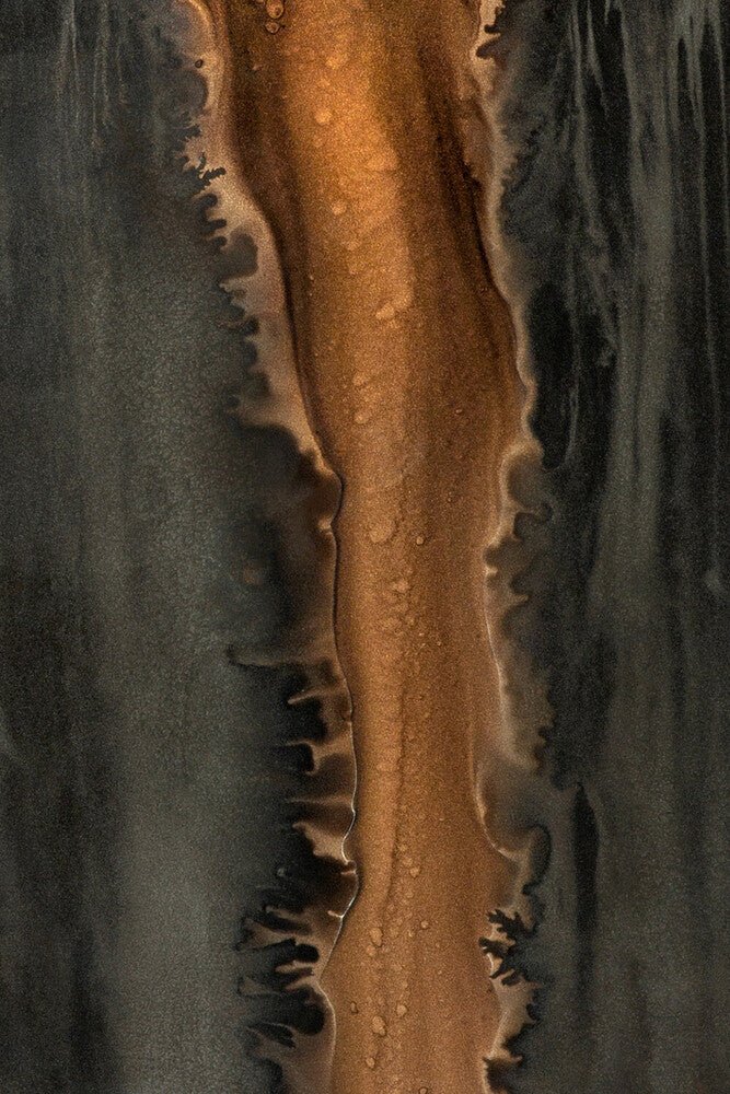 Organic Hand - Painted Glass Valet Tray with Wooden Rim by Bronze Finish - Sage InteriorsEthnicraftvalet tray