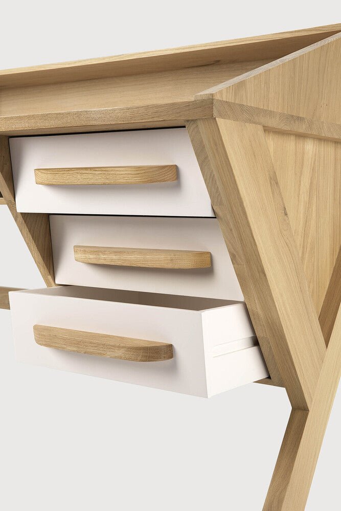 Origami Desk – Geometric Solid Wood Desk by Sage Interiors - Sage Interiorsethnicraft