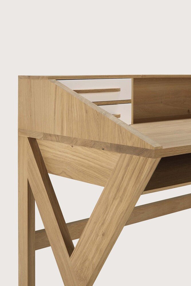 Origami Desk – Geometric Solid Wood Desk by Sage Interiors - Sage Interiorsethnicraft