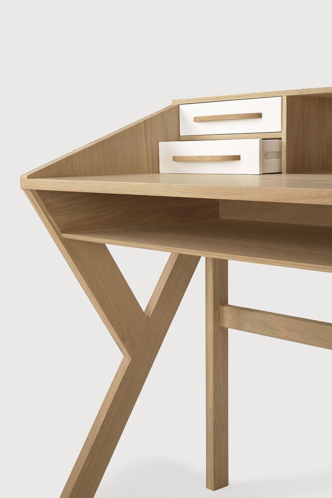 Origami Desk – Geometric Solid Wood Desk by Sage Interiors - Sage Interiorsethnicraft