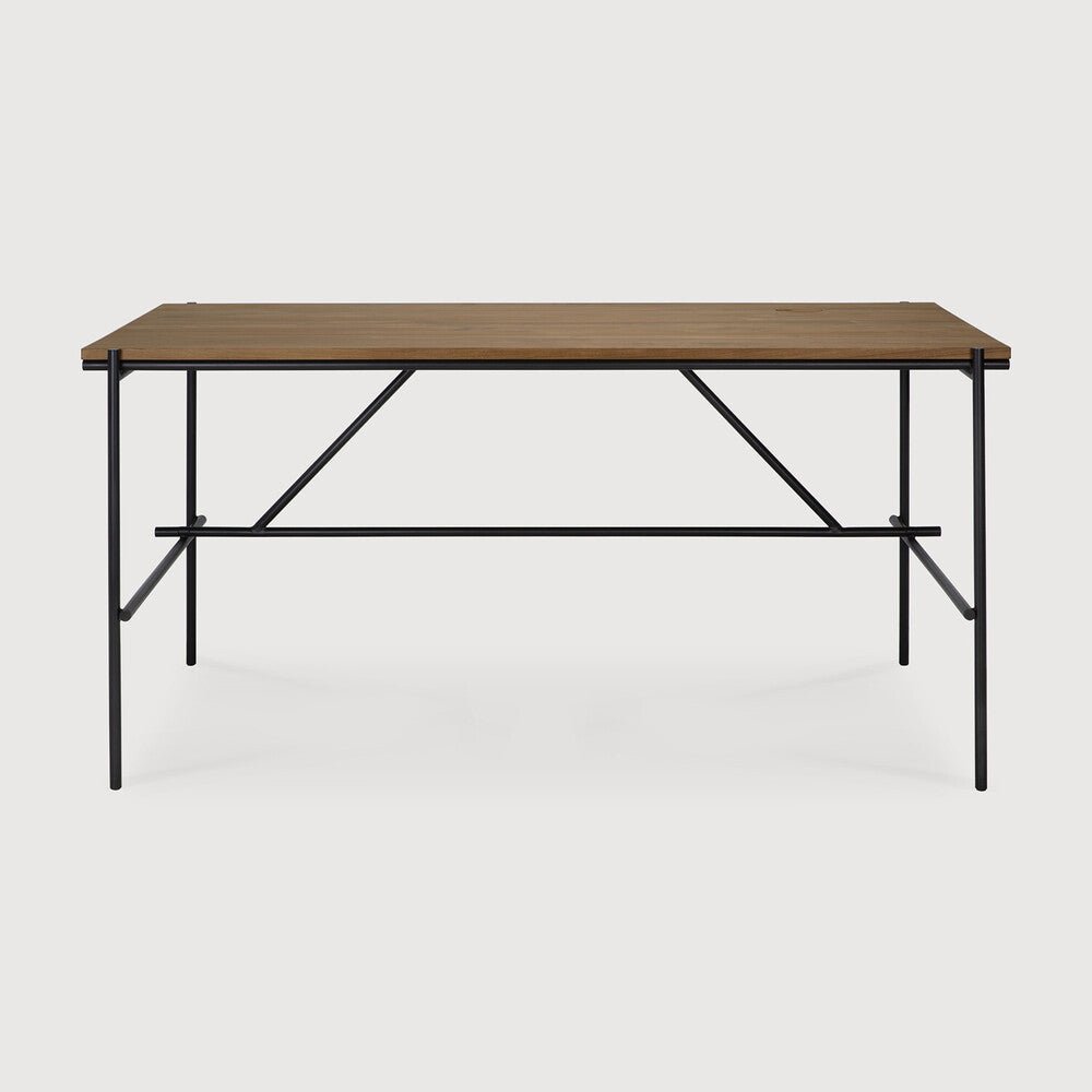 Oscar Desk – Slatted Wood Writing Desk with Storage by Sage Interiors - Sage InteriorsEthnicraft