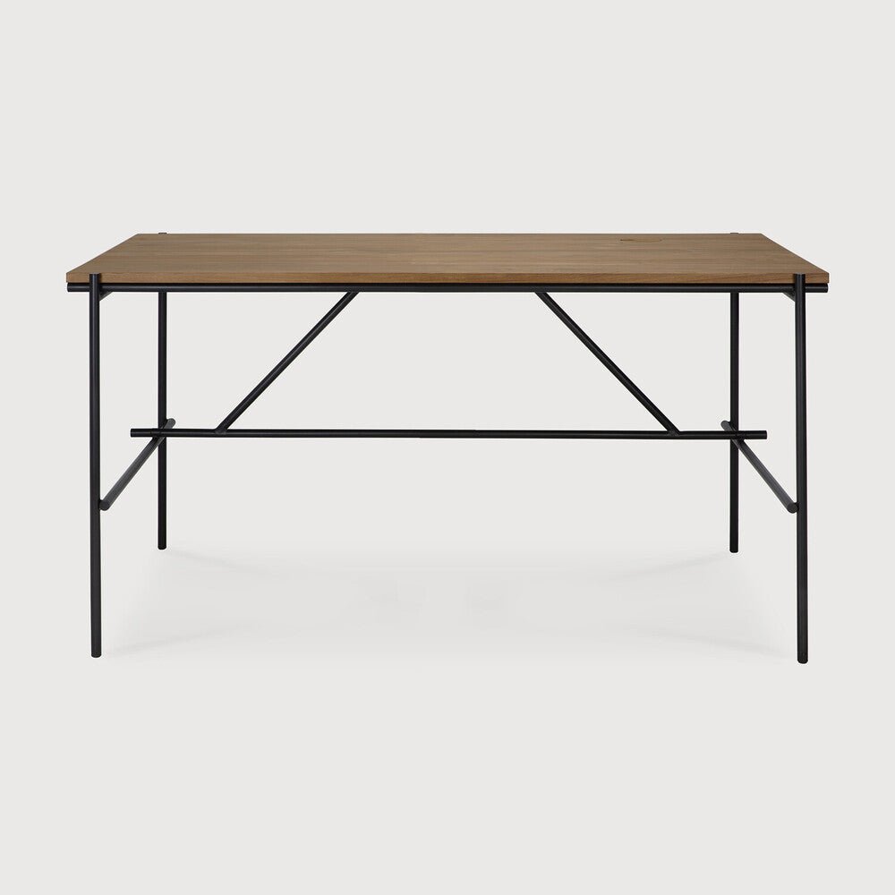 Oscar Desk – Slatted Wood Writing Desk with Storage by Sage Interiors - Sage InteriorsEthnicraft