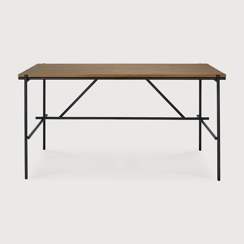 Oscar Desk – Slatted Wood Writing Desk with Storage by Sage Interiors - Sage InteriorsEthnicraft