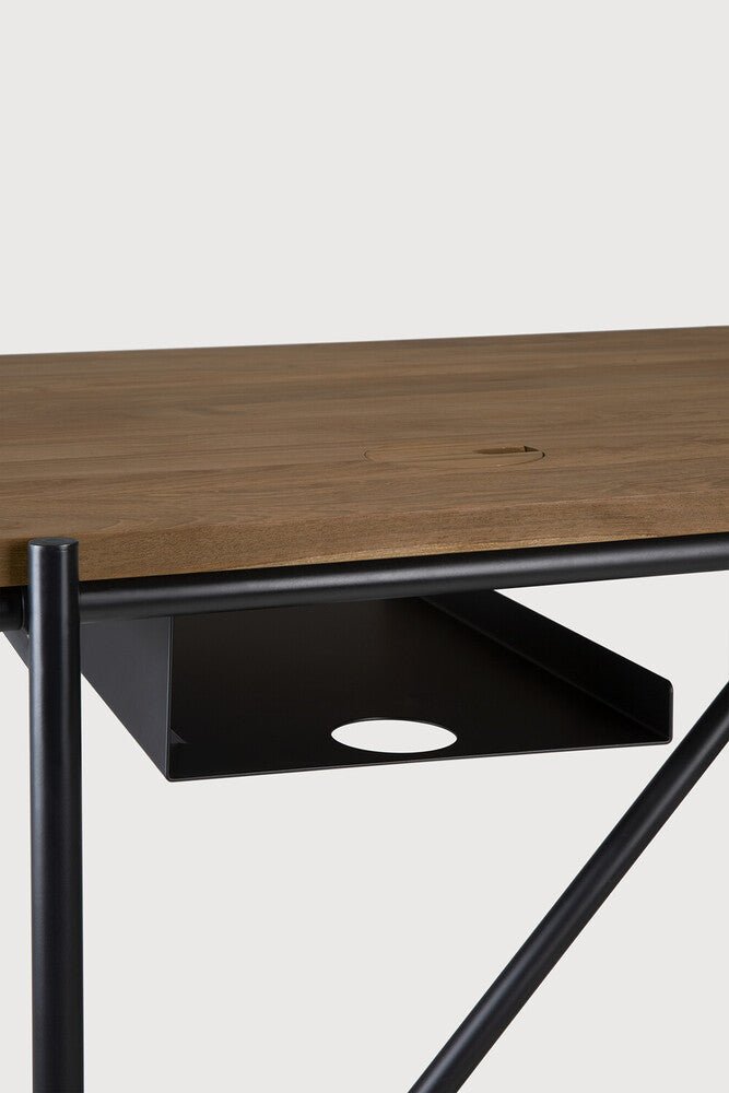 Oscar Desk – Slatted Wood Writing Desk with Storage by Sage Interiors - Sage InteriorsEthnicraft