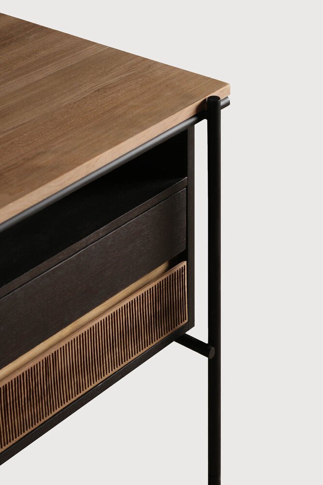 Oscar Desk – Slatted Wood Writing Desk with Storage by Sage Interiors - Sage InteriorsEthnicraft
