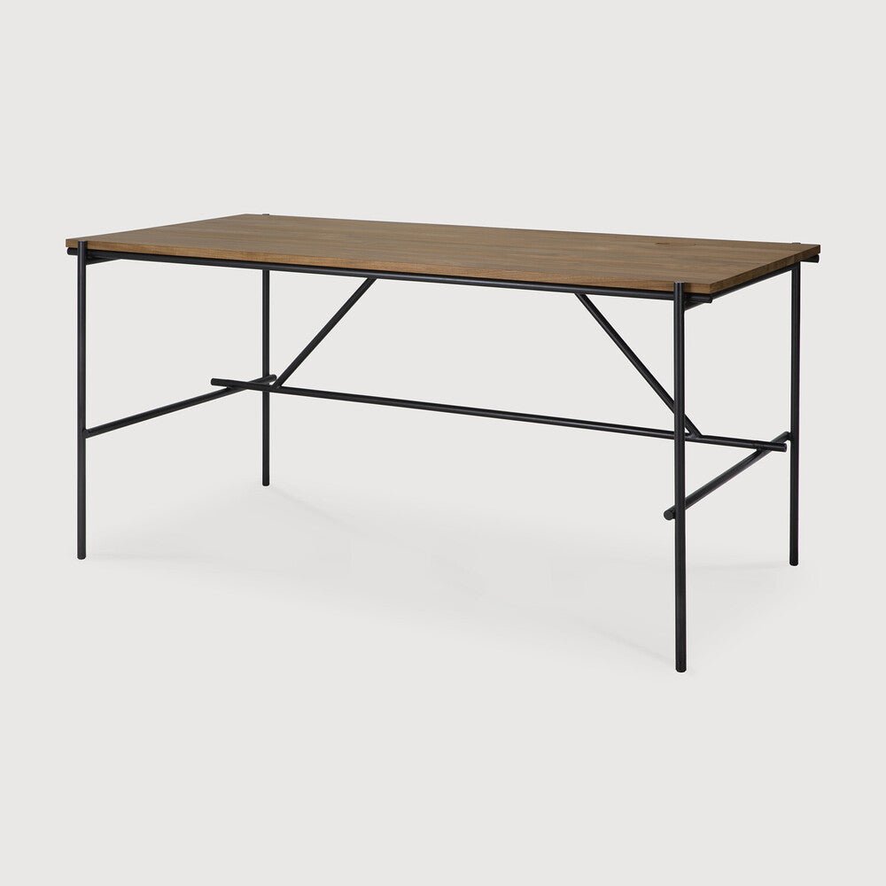Oscar Desk – Slatted Wood Writing Desk with Storage by Sage Interiors - Sage InteriorsEthnicraft