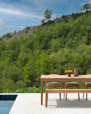 Outdoor Bench – Sage Interiors Bok Solid Teak Bench with Optional Cushion - Sage InteriorsEthnicraftOutdoor Bench