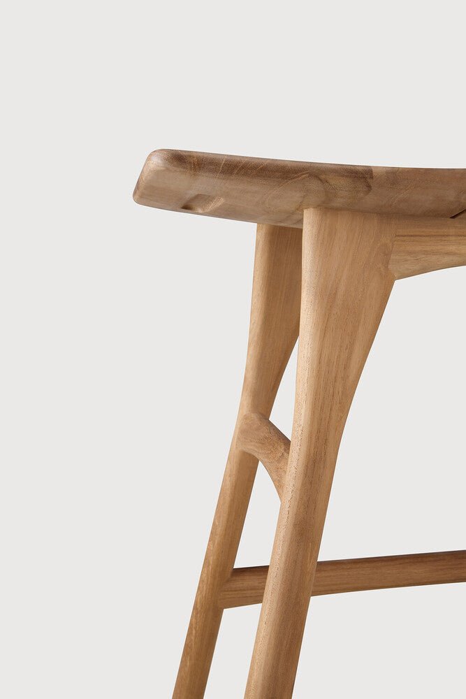 Outdoor Stool – Sage Interiors Osso Solid Teak Stool with Optional Cushion - Sage InteriorsEthnicraftOutdoor Stool