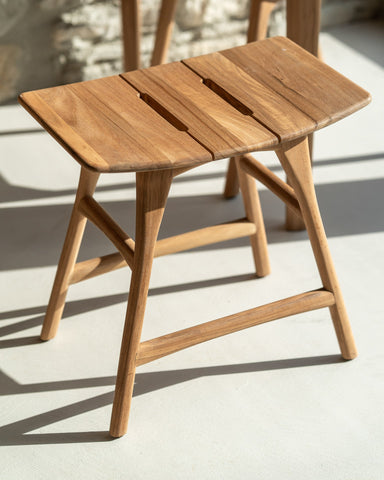 Outdoor Stool – Sage Interiors Osso Solid Teak Stool with Optional Cushion - Sage InteriorsEthnicraftOutdoor Stool