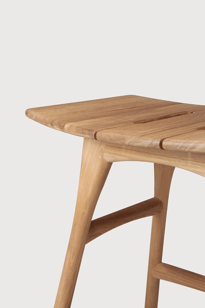Outdoor Stool – Sage Interiors Osso Solid Teak Stool with Optional Cushion - Sage InteriorsEthnicraftOutdoor Stool