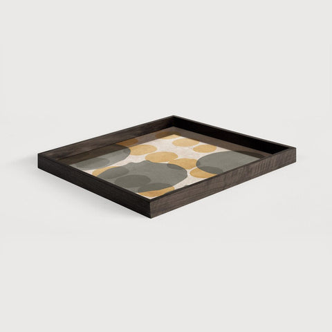 Overlapping Dots Glass Tray Bronze Finish with Organic Motif Sage Interiors - Sage InteriorsEthnicrafttray