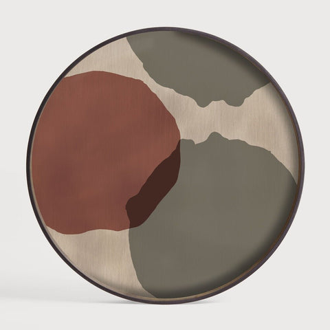 Overlapping Dots Glass Tray Bronze Finish with Organic Motif Sage Interiors - Sage InteriorsEthnicrafttray