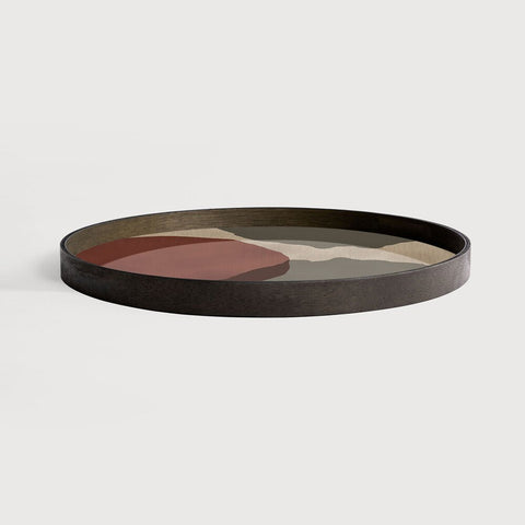 Overlapping Dots Glass Tray Bronze Finish with Organic Motif Sage Interiors - Sage InteriorsEthnicrafttray