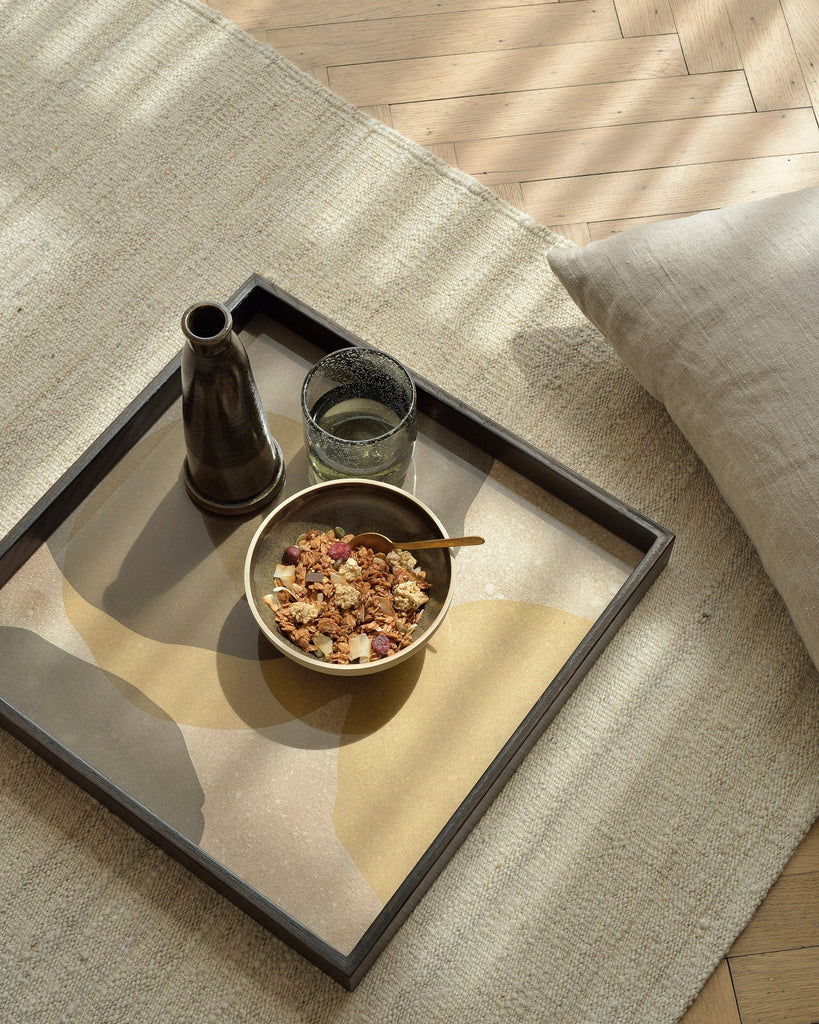 Overlapping Dots Glass Tray Bronze Finish with Organic Motif Sage Interiors - Sage InteriorsEthnicrafttray