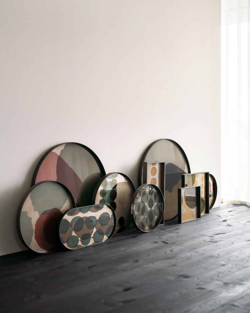 Overlapping Dots Glass Tray Bronze Finish with Organic Motif Sage Interiors - Sage InteriorsEthnicrafttray
