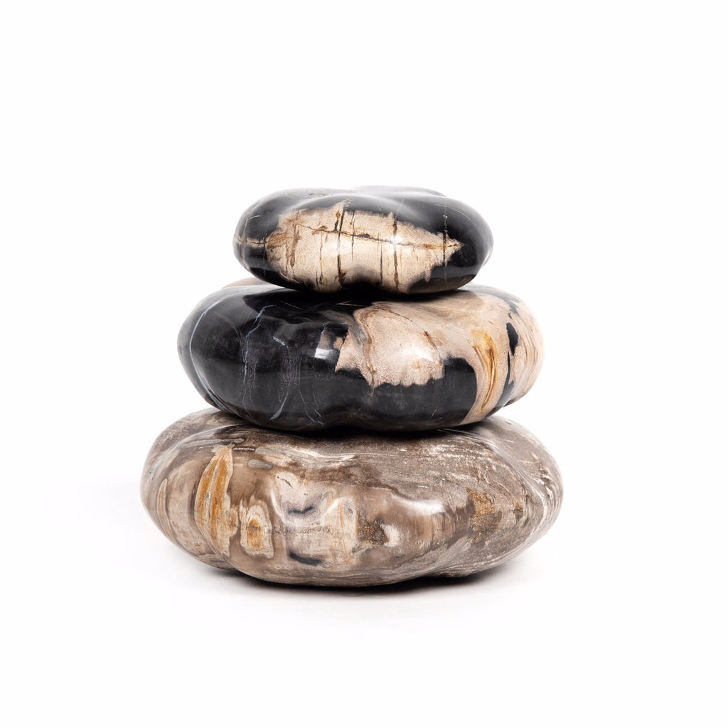 Petrified Wood Sculpture Stacked - Sage InteriorsFHDecor