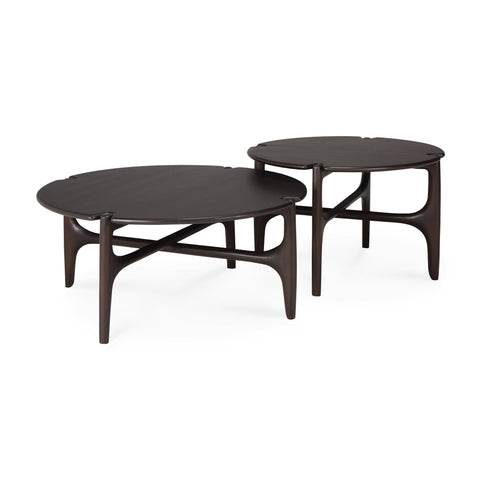 PI Coffee Table, Mahogany Dark Brown, Round - Sage Interiorsethnicraftcoffee table