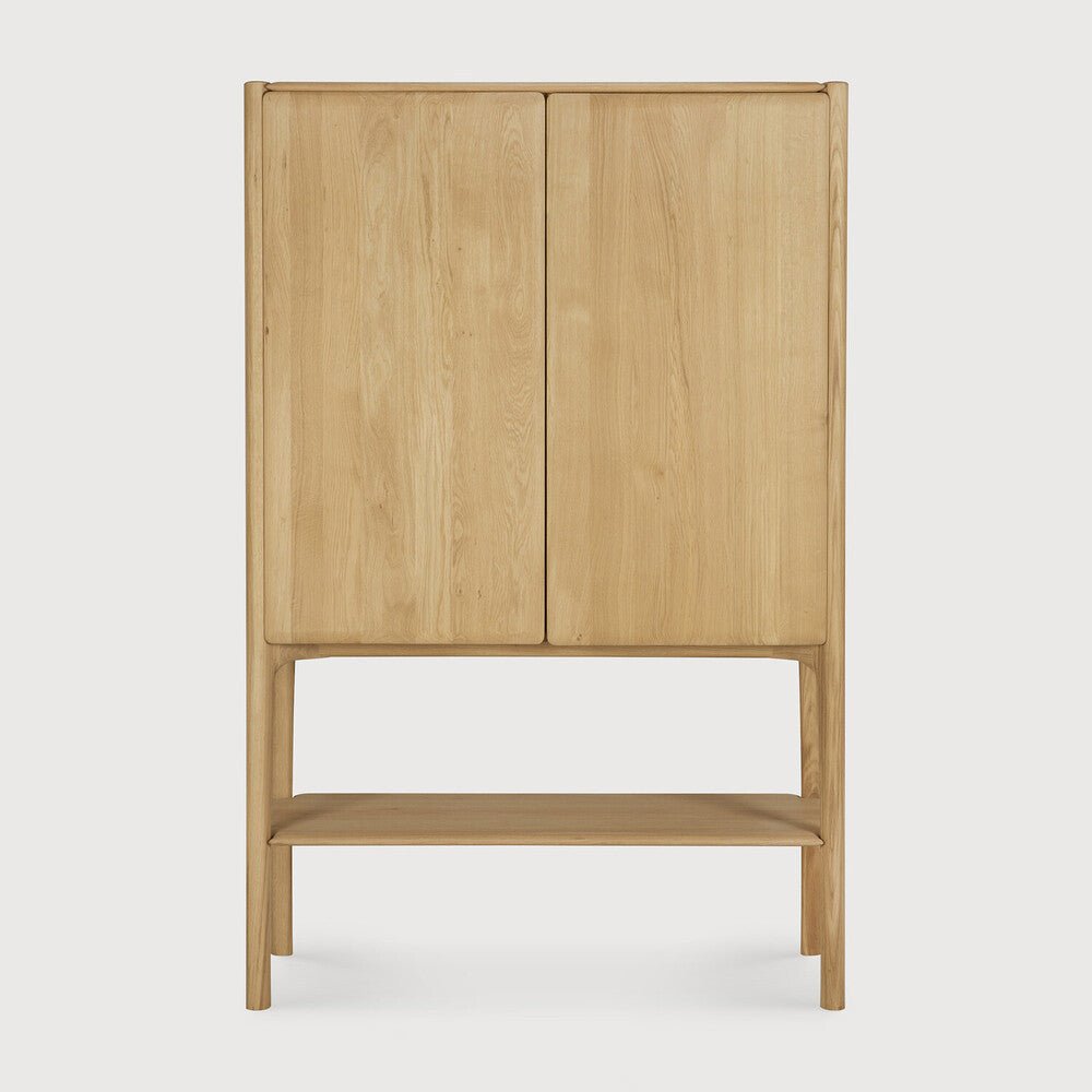PI Solid Oak Cupboard with Push - Open Doors & Adjustable Shelves - Sage InteriorsEthnicraftCupboard