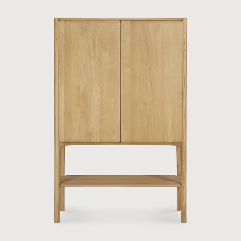 PI Solid Oak Cupboard with Push - Open Doors & Adjustable Shelves - Sage InteriorsEthnicraftCupboard